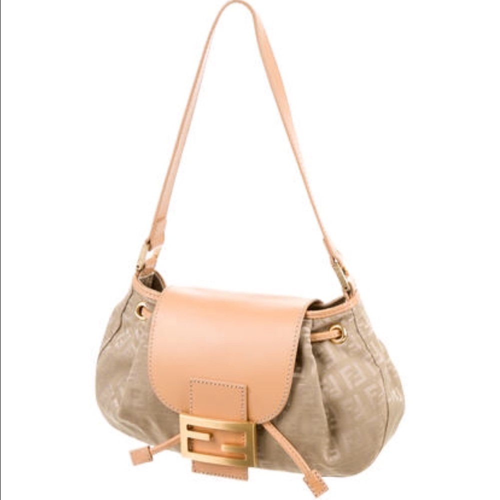 Fendi Beige and Tan Shoulder Bag